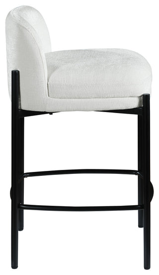 Burton Chenille Fabric Upholstered Stool (Set of 2), Cream