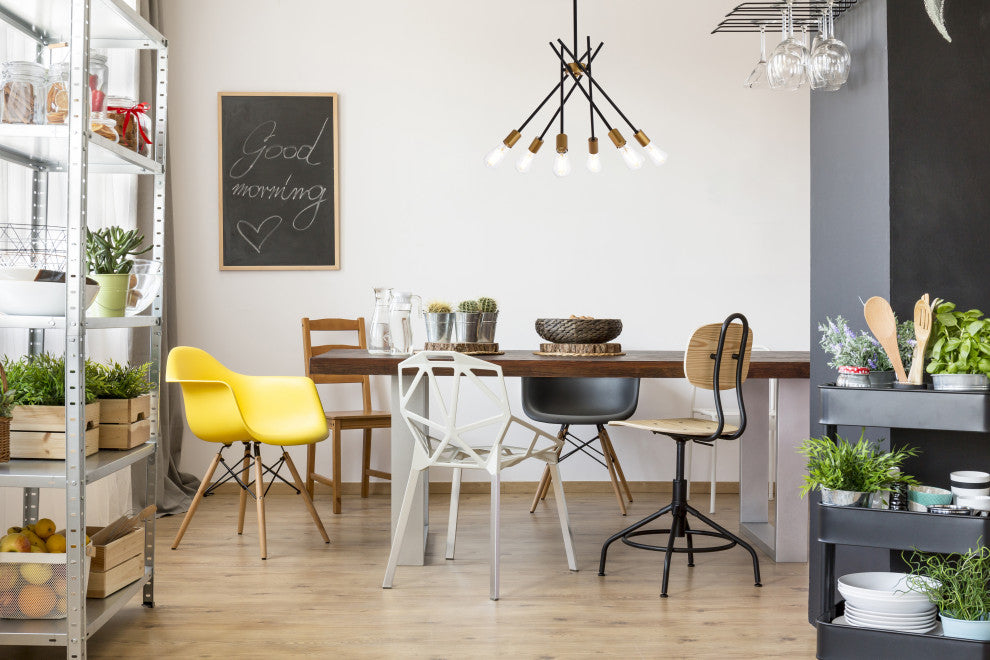 Louis 23" Pendant, Black and Brass
