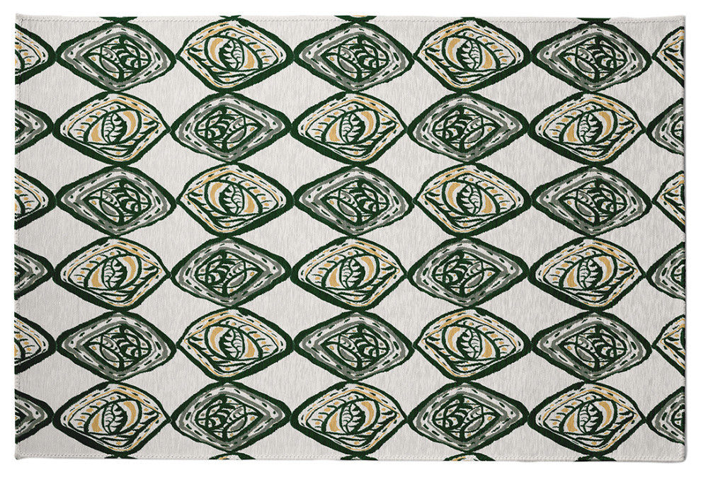 Cowry Check II Rug Rug, Green, 4'x6'