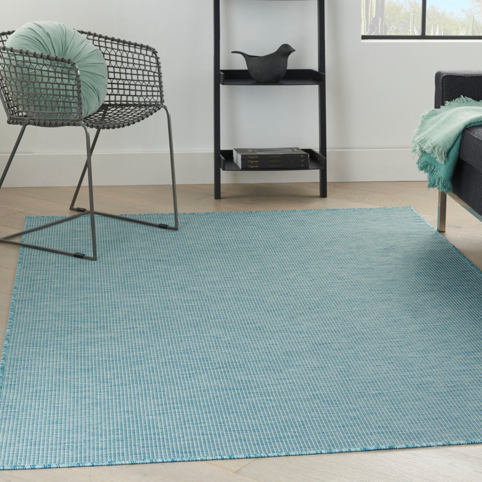 Nourison Positano Contemporary Area Rug, Aqua, 3'x5'