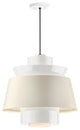 Aero Multi Shade Pendant, Gloss White Inner With Semi Gloss White Outer, 16" Sha