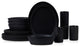 Stone by Mercer Project Katachi Stoneware 16 Piece Dinnerware Set, Charcoal