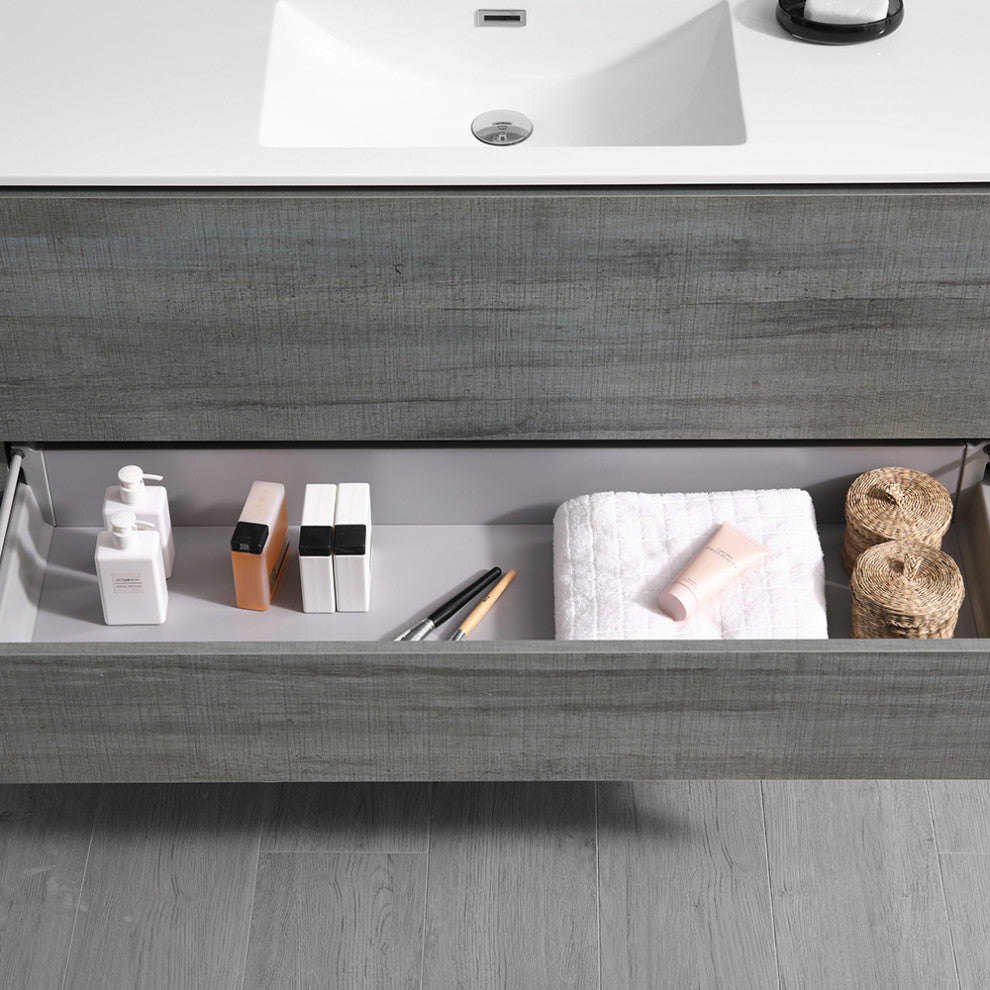 Fresca Catania 48" Ocean Gray Wall Hung Vanity With Medicine Cabinet