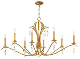Maxim 12748 Eden 8 Light 48"W Crystal Candle Style Chandelier - Charcoal Gold