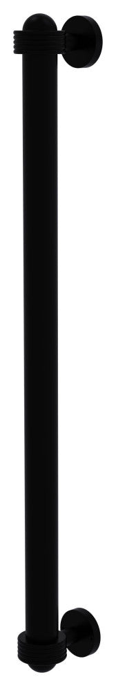18" Refrigerator Pull With Groovy Accents, Matte Black