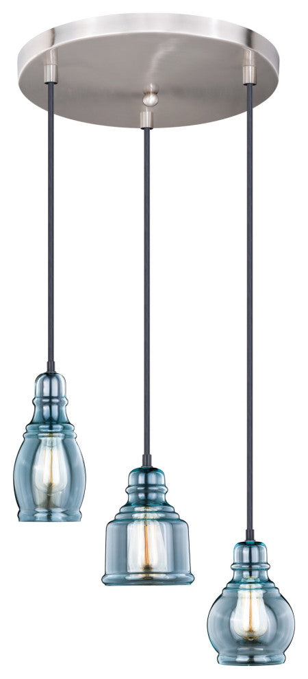 Vaxcel Lighting P0249 Millie 3 Light 17-1/2"W Multi Light Pendant - Satin