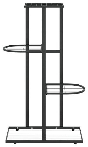 vidaXL Plant Stand Plant Rack Plant Shelves for Indoor and Outdoor Black Metal