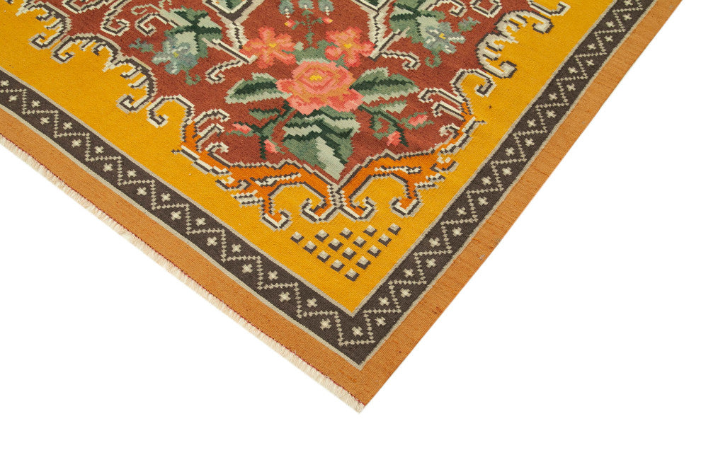 Rug N Carpet - Handmade Moldovian 6' 6'' x 9' 7'' Antique Rose Kilim Rug