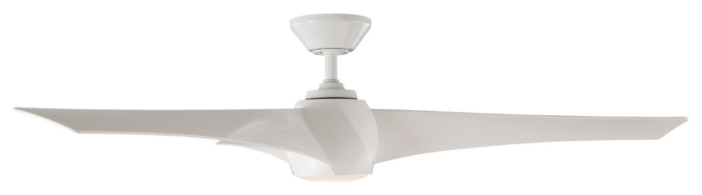 Twirl 58" Indoor/Outdoor Smart Ceiling Fan, Matte White, 3500K Light Kit