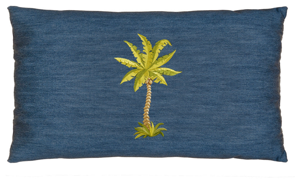 Linum Home Textiles Colton Denim Decorative Pillow Cover, Denim Blue, Lumbar
