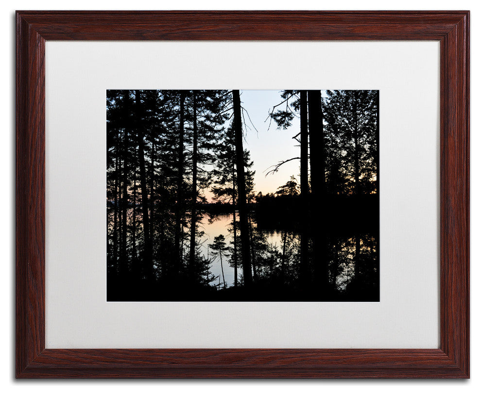 Nicole Dietz 'Sunset Through The Trees' Matted Art, Wood Frame, White, 20x16