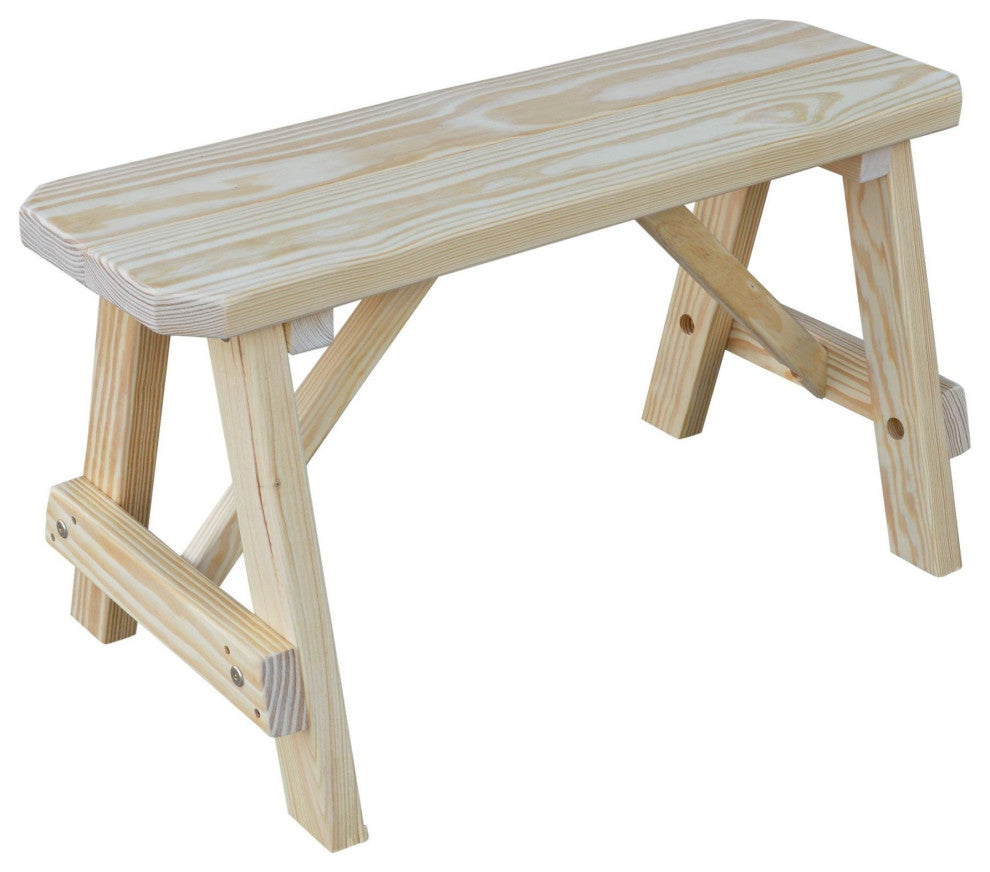 Pine Traditional Picnic Bench, Unfinished, 3 Foot