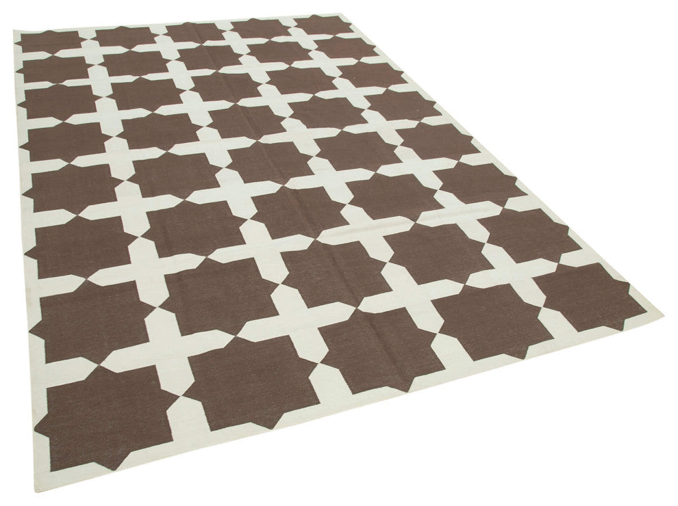 Rug N Carpet - Handmade Wool 6' 1'' x 9' 0'' Flatweave Dhurrie Kilim Rug