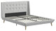 Unique Platform Frame, Wing Headboard With Button Tufting, Light Gray, Queen