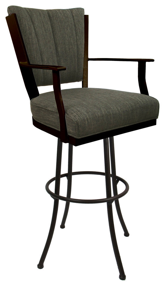 Montana Extra Tall 34" (35") Metal Bar Stool - Noam Base, Sanora Brown - Brown, 34"