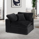 Comfy Beige Linen Textured Fabric Modular Chair, Black, Velvet, Corner Chair