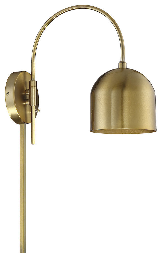 1-Light Adjustable Wall Sconce, Brass