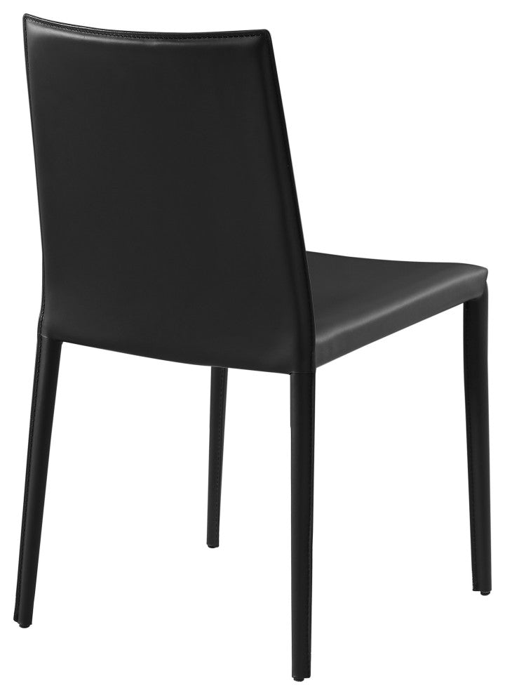 Elite Living Prima, Set of 2, Mid-Century Modern Dining Chair, Black