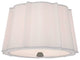 Humphrey, Two Light Semi Flush, Polished Nickel Finish, White Faux Silk Shade
