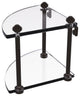 Southbeach Two Tier Corner Glass Shelf, Oil Rubbed Bronze