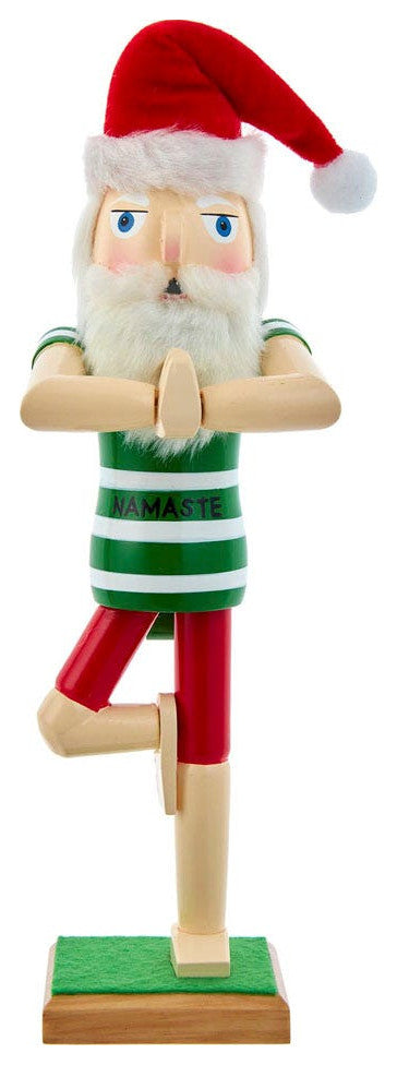 Kurt Adler 15" Wooden Yoga Santa Nutcracker