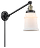 Canton 1-Light Swing Arm, Black Antique Brass, Matte White