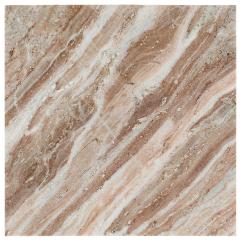 Safavieh Couture Adriano Marble Accent Table, White/Brown