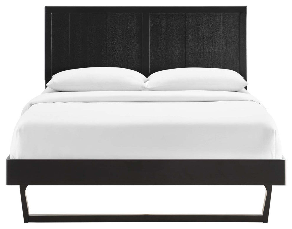 Alana Twin Wood Platform Bed With Angular Frame Black