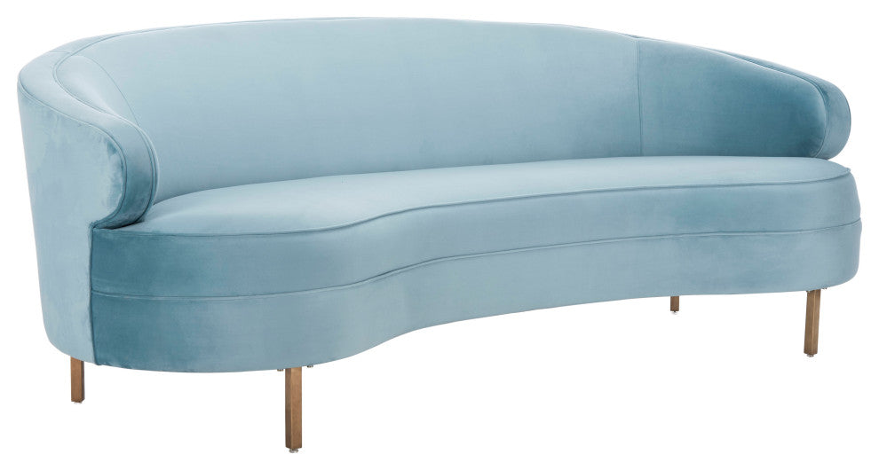 Safavieh Couture Primrose Curved Sofa, Light Blue