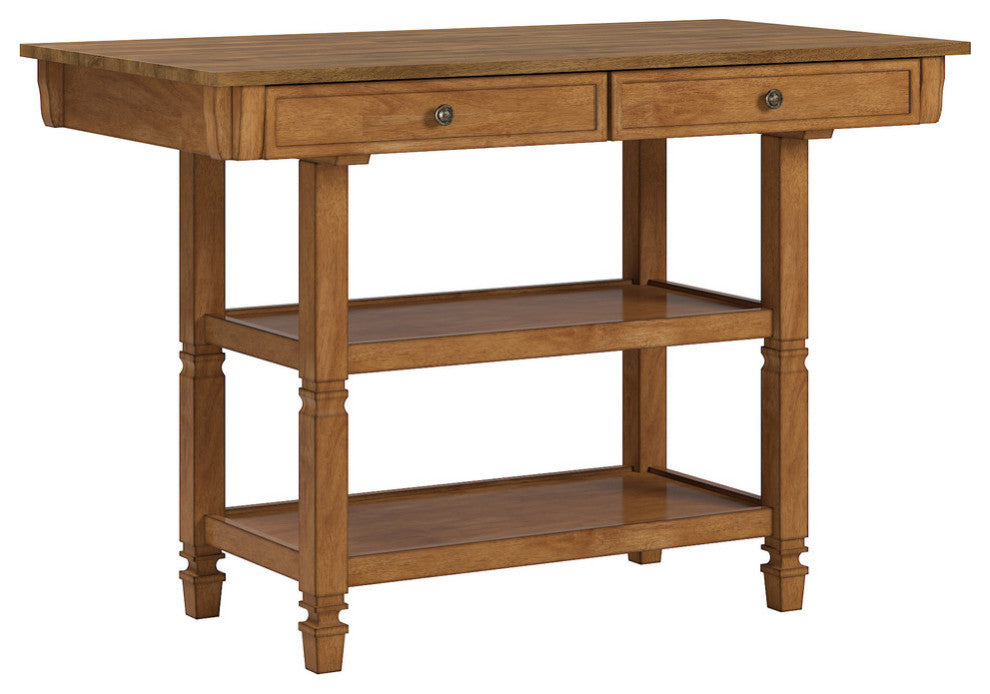 Harvey Two-Tone Kitchen Island Buffet, Oak