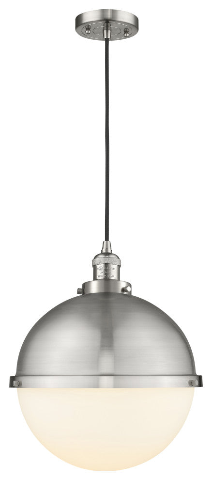 Innovations 201C-SN-HFS-121-SN-LED Hampden 1 Light Pendant, Brushed Satin Nickel