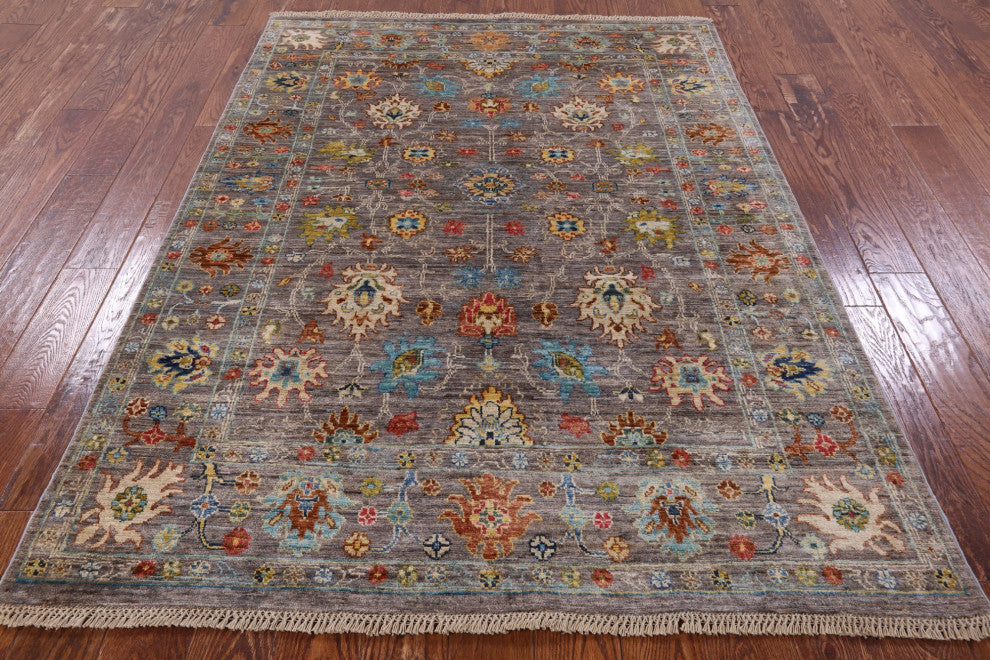 Persian Tabriz Hand Knotted Wool Rug 4' 11" X 6' 6" Q7631