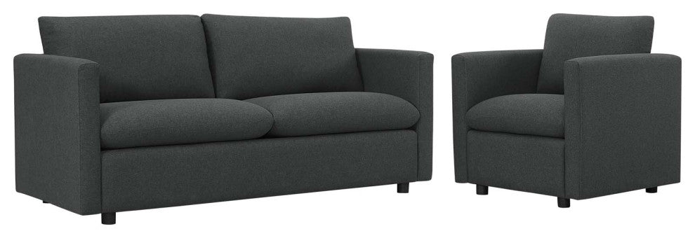 Activate Upholstered Fabric Sofa and Armchair Set by Modway