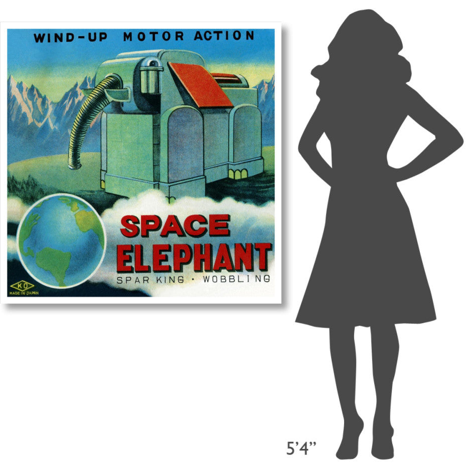 "Space Elephant" Digital Paper Print by Retrobot, 42"x42"