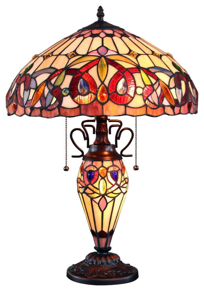 CHLOE Lighting CH33353VR16-DT3 SERENITY 3 Light Double Lit Table Lamp 16`` Shade
