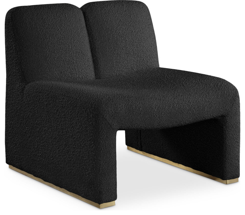 Alta Boucle Fabric Upholstered Accent Chair, Black