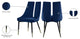 Sleek Velvet Upholstered Dining Chair (Set of 2), Navy