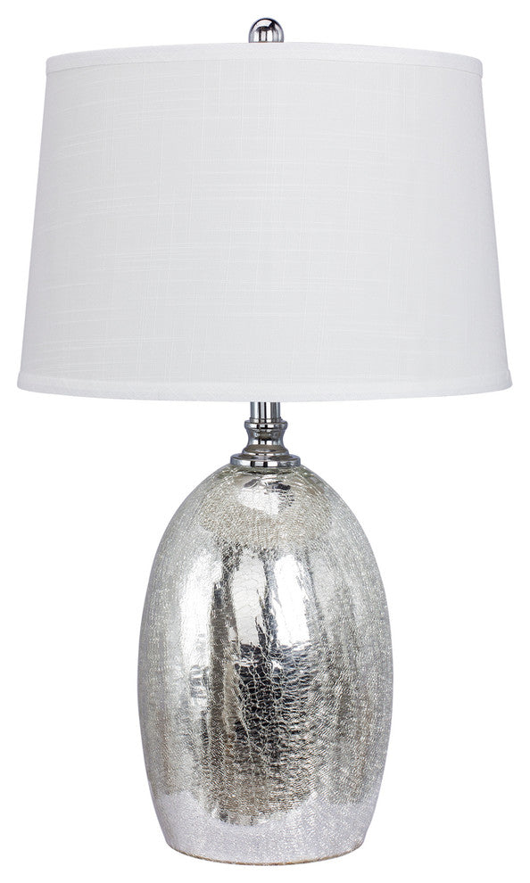 Fangio Lighting Glass Table Lamp, Silver Finish