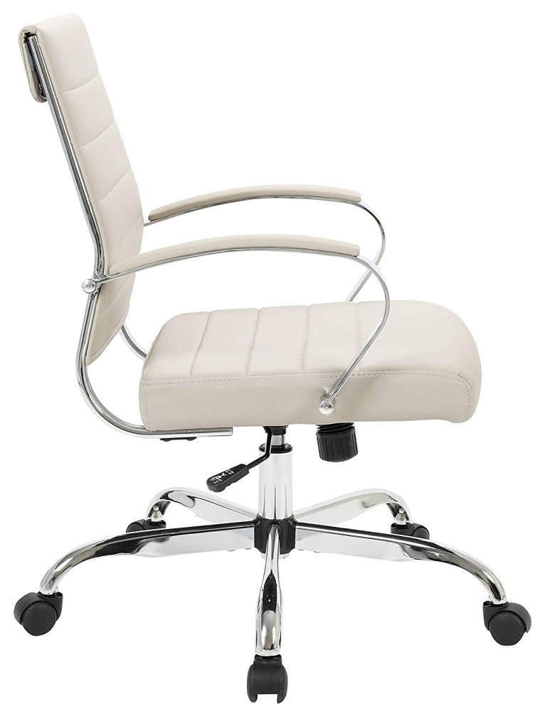 LeisureMod Benmar Leather Office Chair Tan