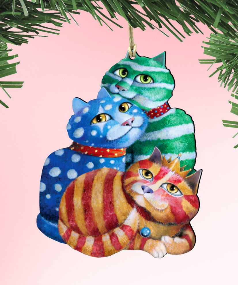 Gift Wrapped Cat Ornament