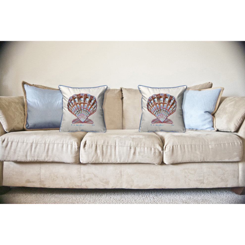 Scallop Shell Large Indoor/Outdoor Pillow 18x18