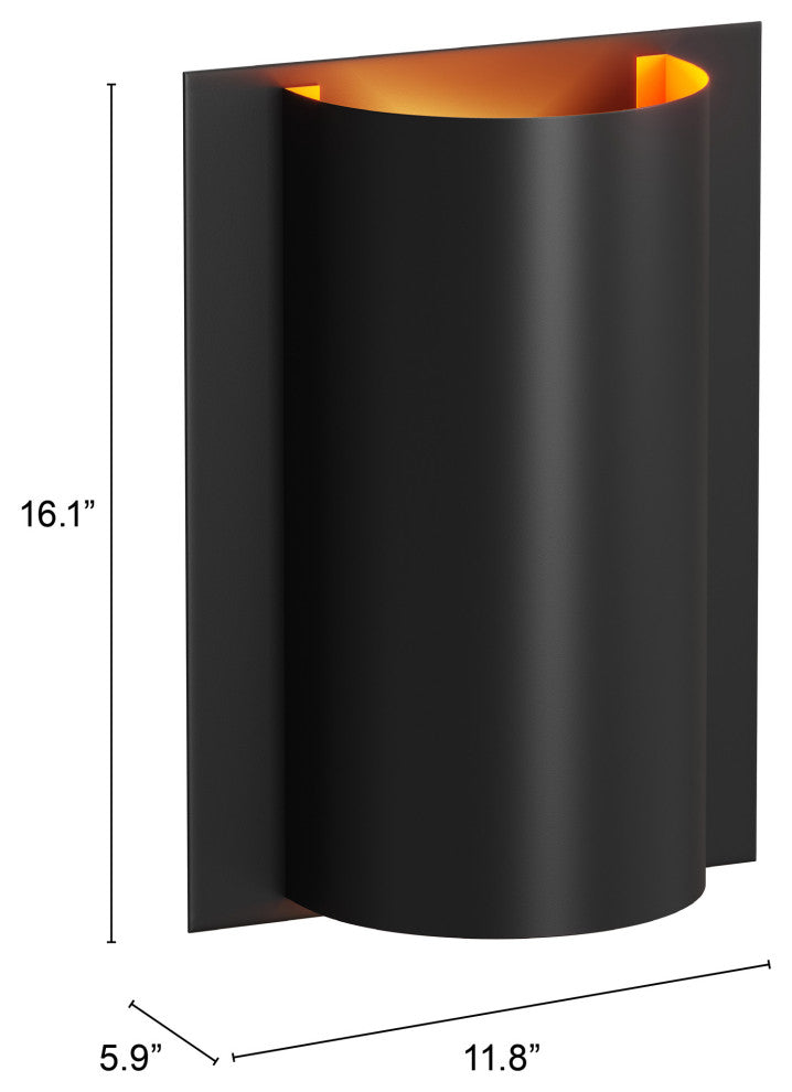 Metal Wall Lamp Matte Black