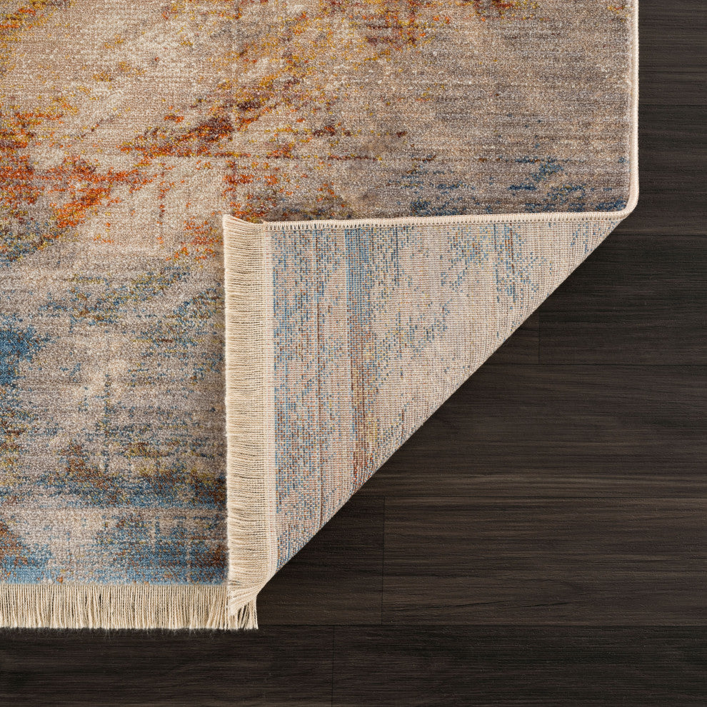 Distressed Geometric Area Rug, 2' X 6'