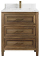 Santa Monica 30 Single Sink Bath Vanity in Graywashed Teak 1.5" Empira Quartz