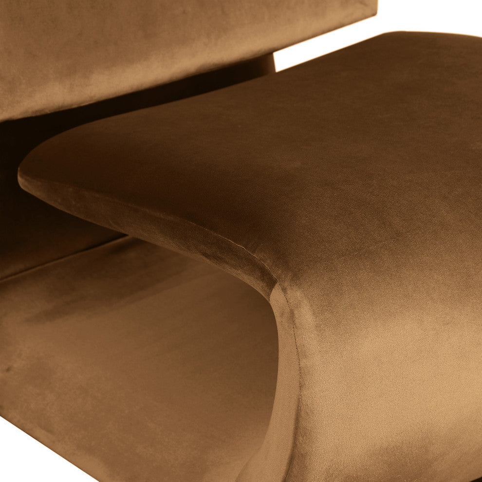 Nouveau Upholstered Chair, Saddle, Velvet