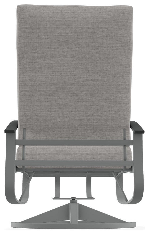 Belle Isle Cushion Deep Seat Outdoor Swivel Rocker, Graystone/Graphite