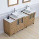 Vanity Art Bathroom Vanity Set With Sink, Natural Oak, 72", Standard Mirror