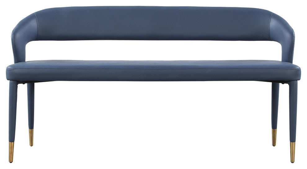 Destiny Upholstered Bench, Navy, Vegan Leather