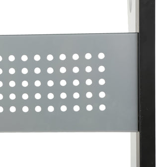 GDF Studio Orion L Shaped Office Desk with Tempered Glass Top