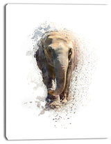 Large Elephant Portrait, Animal Canvas Wall Art, 12"x20"